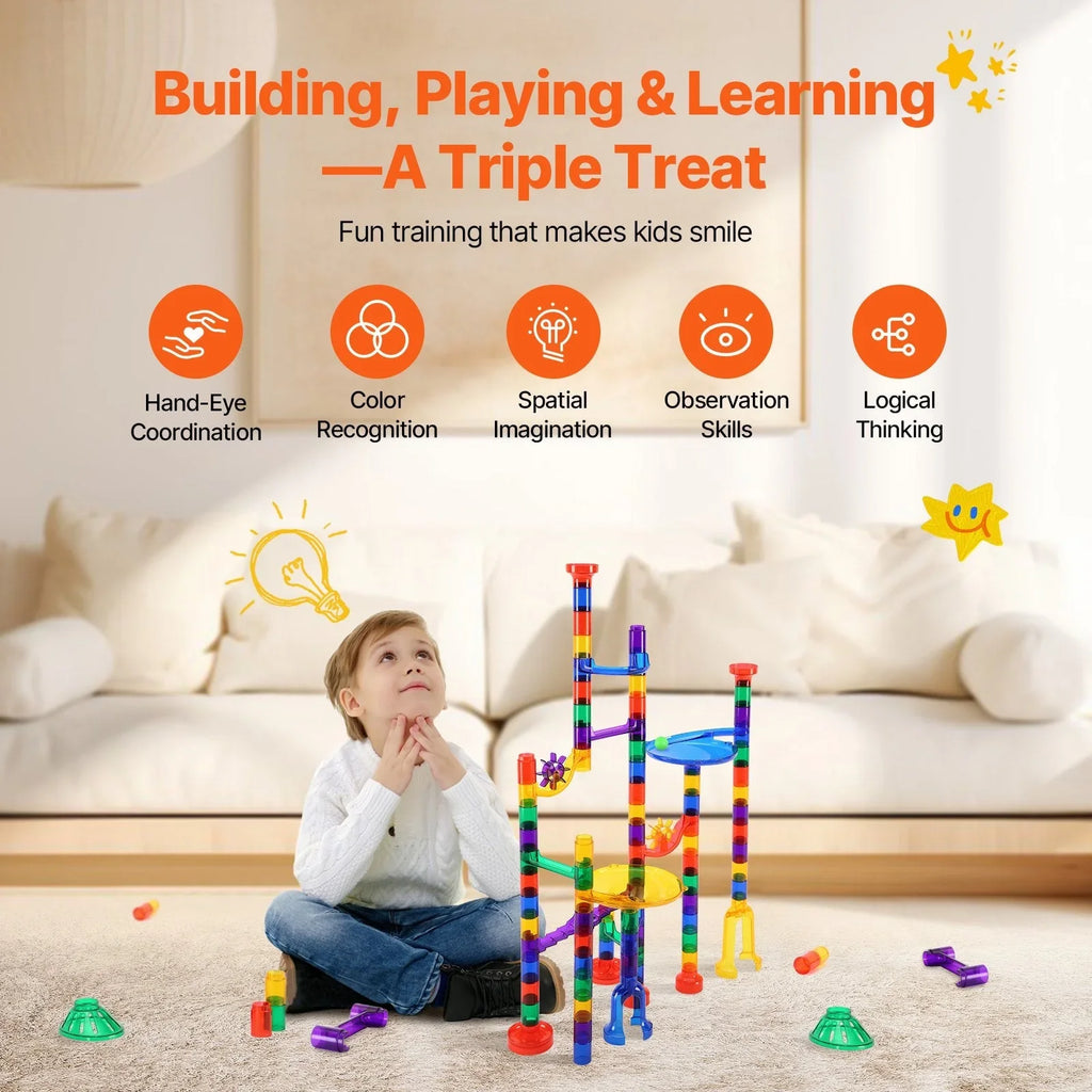 110 Piece Marble Maze Building Marble Run - Tiny Explorers Club
