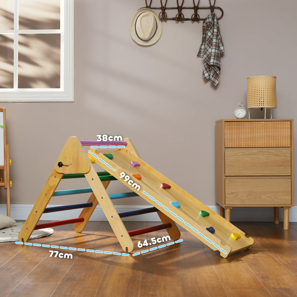 3-in-1 Wooden Play Triangle - Multicolour - Tiny Explorers Club