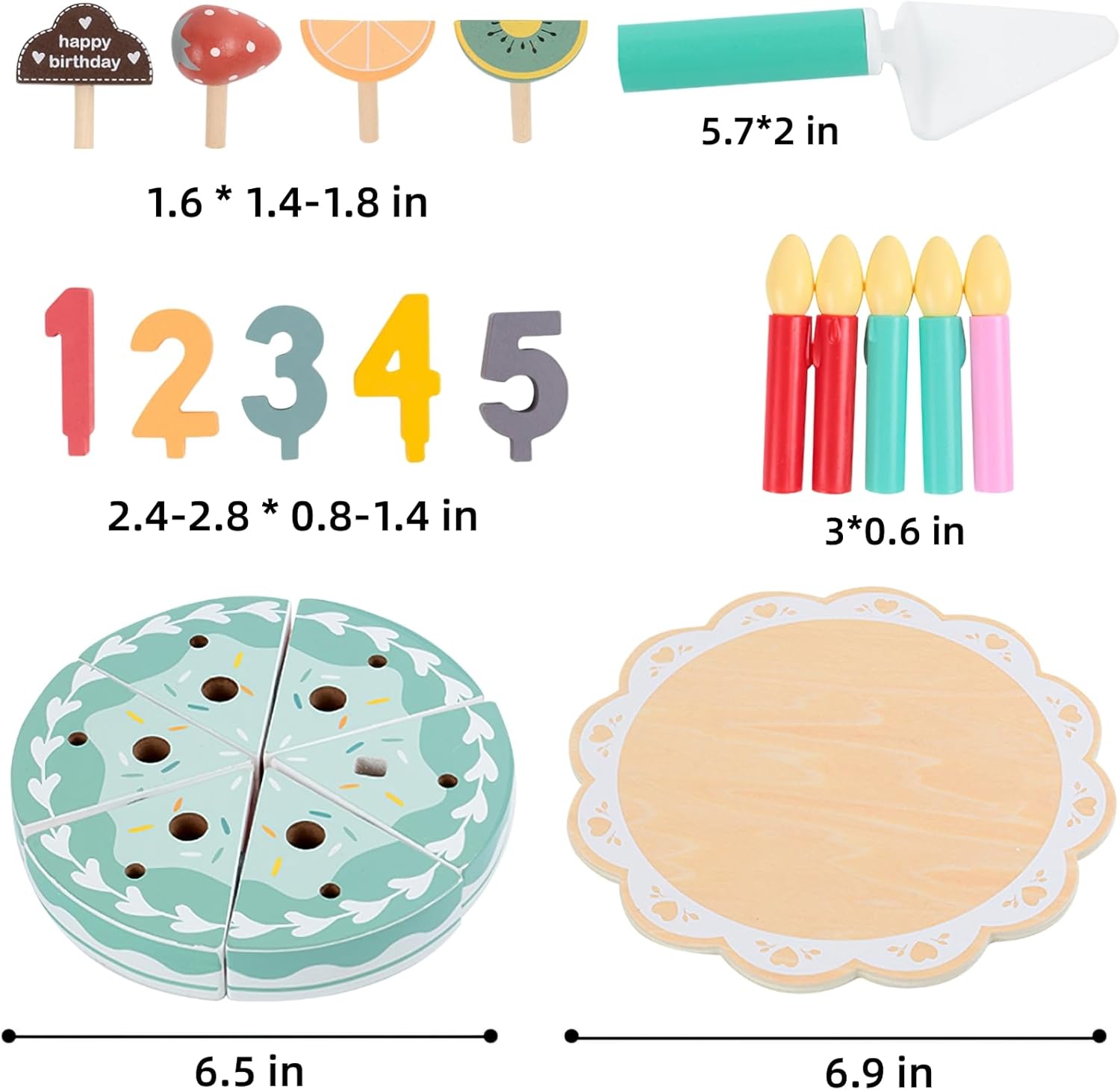 Montessori Wooden Birthday Cake Set | Pretend Play Celebration Toy
