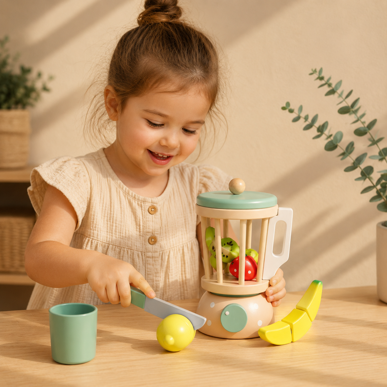 Montessori Wooden Blender Set | Pretend Play Smoothie Maker