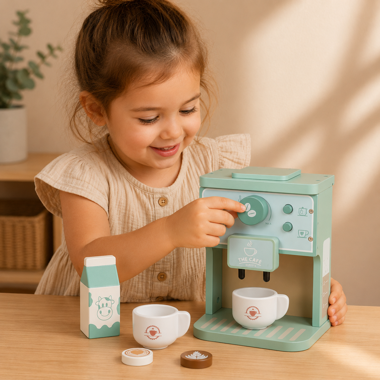 Montessori Wooden Coffee Machine | Pretend Play Espresso Maker