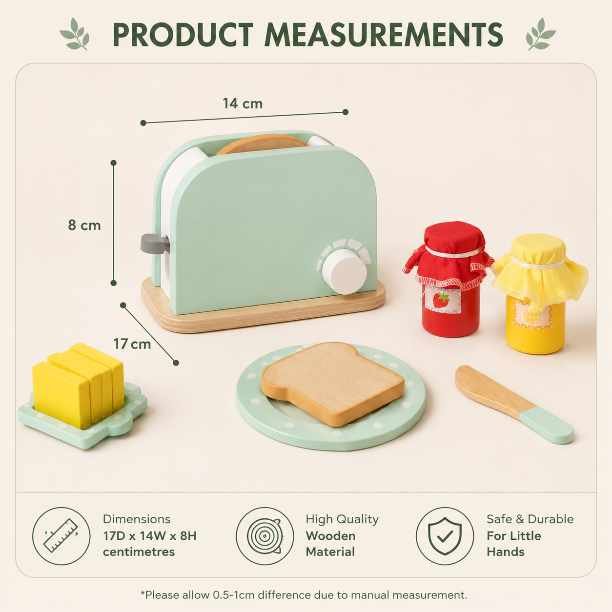 Montessori Wooden Toaster Set | Pretend Play Breakfast Toy
