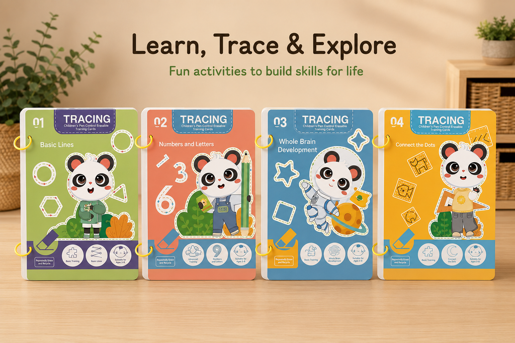 Reusable Learning Workbook for Kids | Wipe Clean Activity Book (34 Pages)