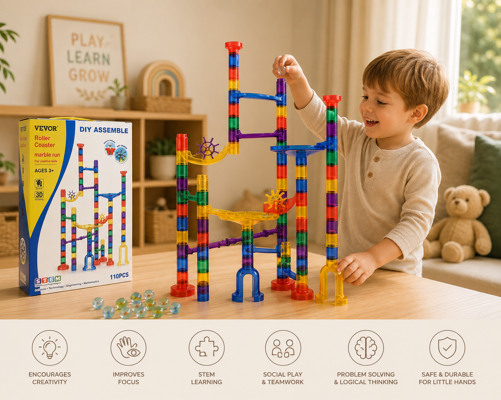 110-Piece Marble Run Building Set | STEM Construction Toy