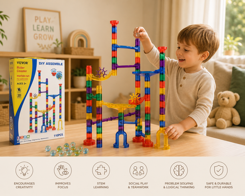 110-Piece Marble Run Building Set | STEM Construction Toy