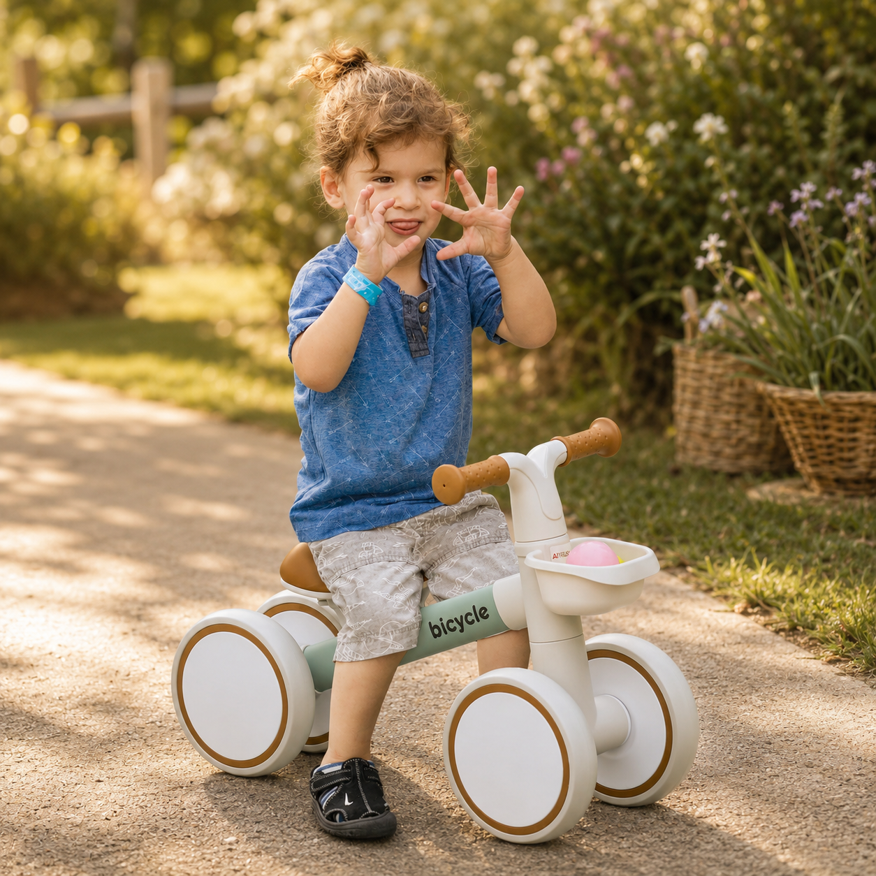 Toddler Balance Bike | First Ride-On Bike with Basket