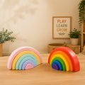 Silicone Rainbow Stacking Toy | Montessori Sensory Building Toy for Babies