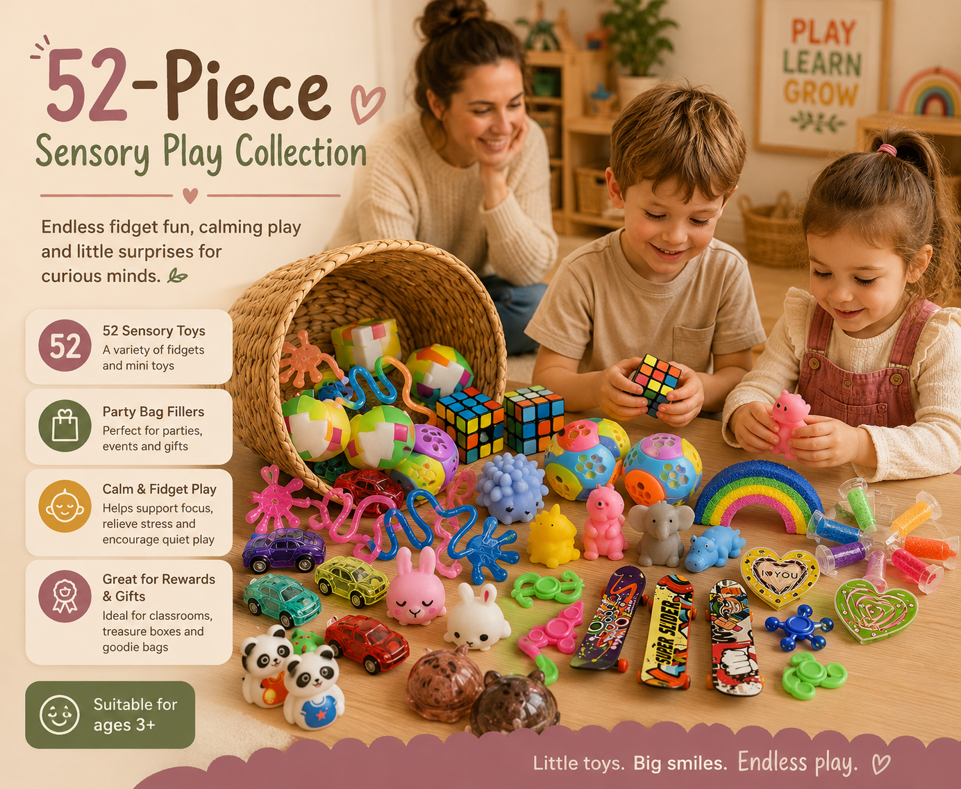 52-Piece Sensory Fidget Toy Set | Anxiety Relief & Fine Motor Toys for Kids