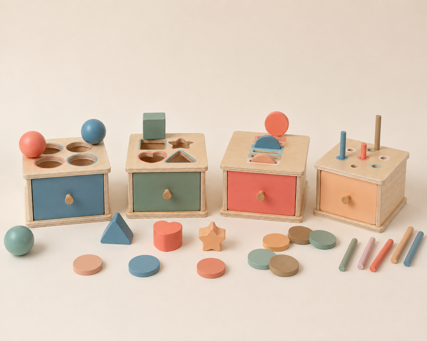 Wooden Colour & Shape Sorting Box | Montessori Learning Toy for Toddlers