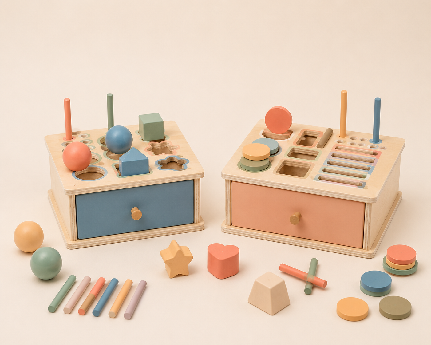 Wooden Colour & Shape Sorting Box | Montessori Learning Toy for Toddlers