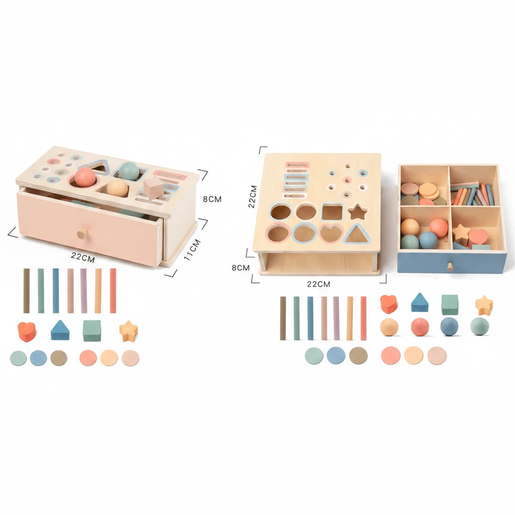 Wooden Colour & Shape Sorting Box | Montessori Learning Toy for Toddlers