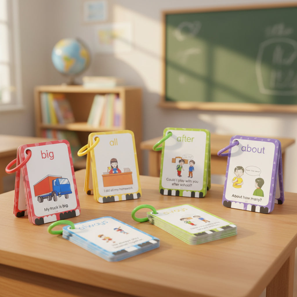 220 Sight Word Flash Cards for Kids | Reading & Phonics Learning Cards with Pictures