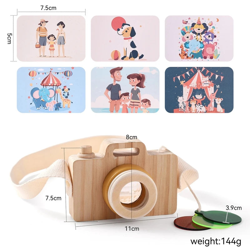 Wooden Kaleidoscope Toy Camera | Montessori Sensory Toy for Toddlers
