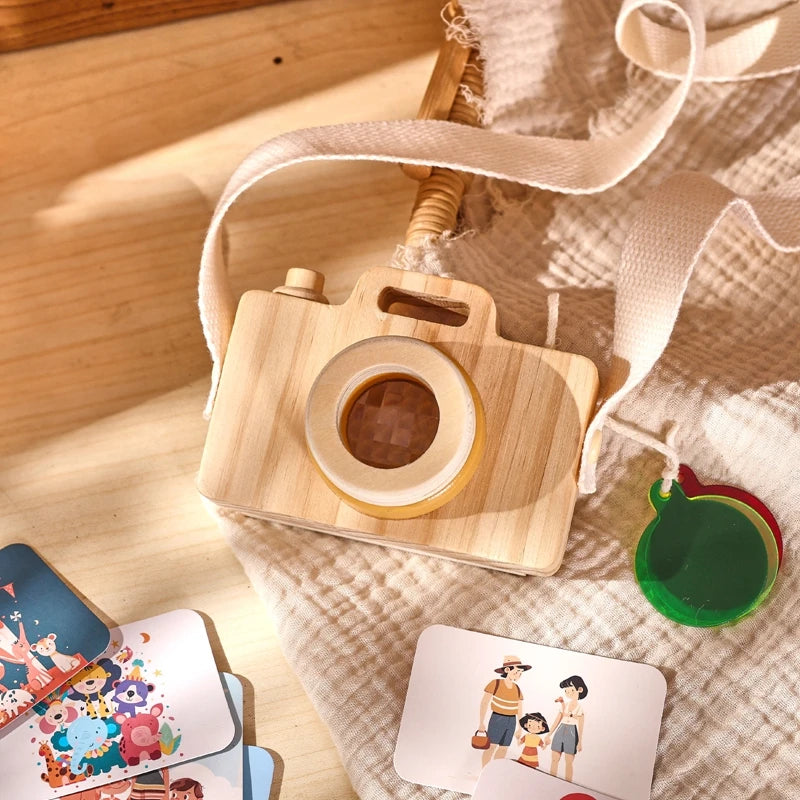 Wooden Kaleidoscope Toy Camera | Montessori Sensory Toy for Toddlers
