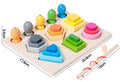 Wooden 5-in-1 Shape Sorting Board | Montessori Stacking, Colour Matching & Magnetic Fishing Toy