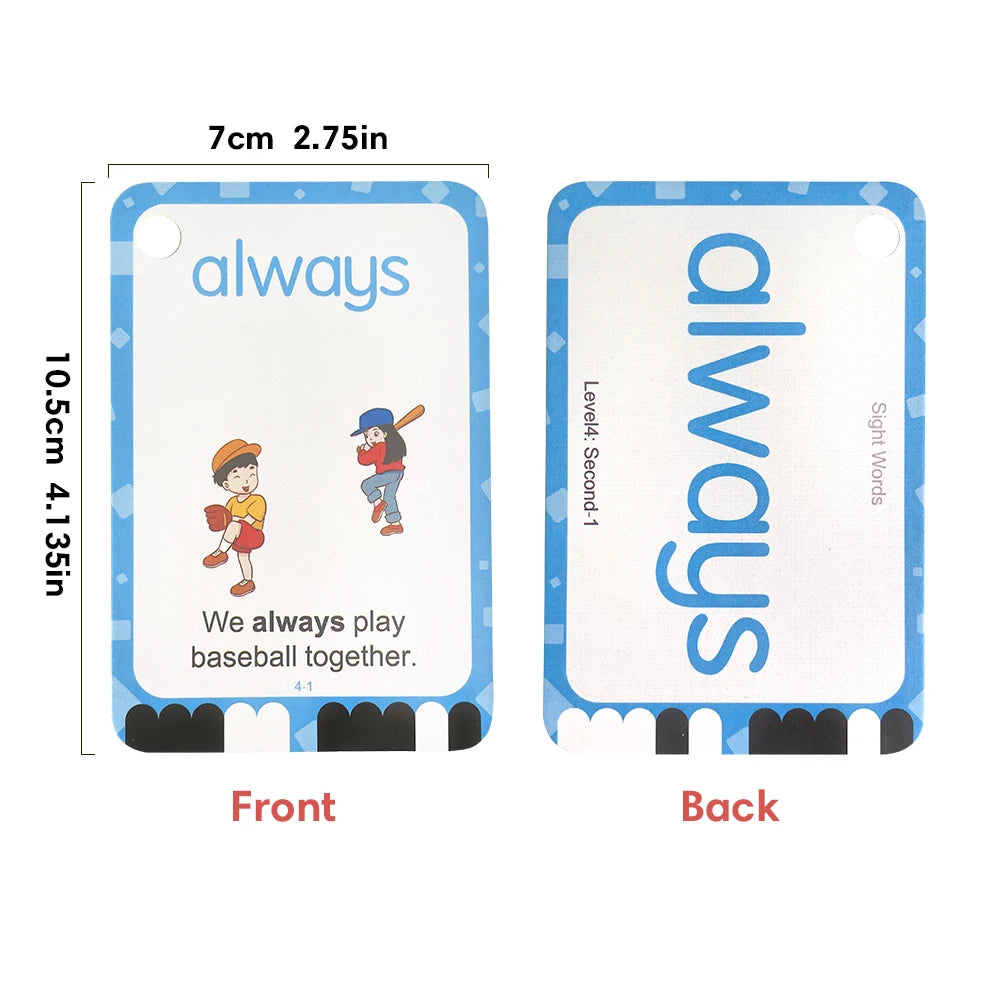 220 Sight Word Flash Cards for Kids | Reading & Phonics Learning Cards with Pictures