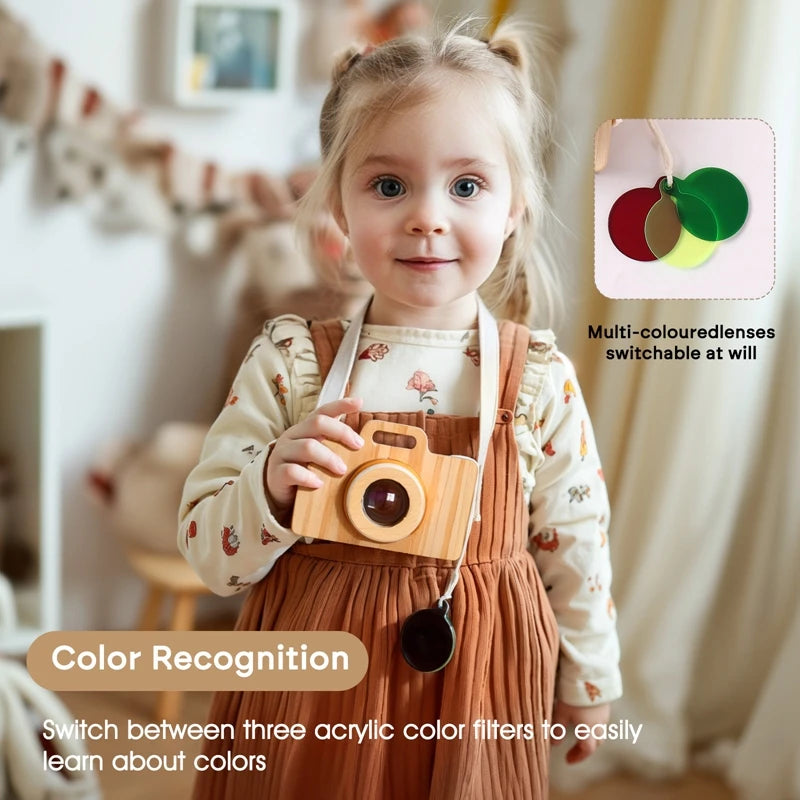 Wooden Kaleidoscope Toy Camera | Montessori Sensory Toy for Toddlers