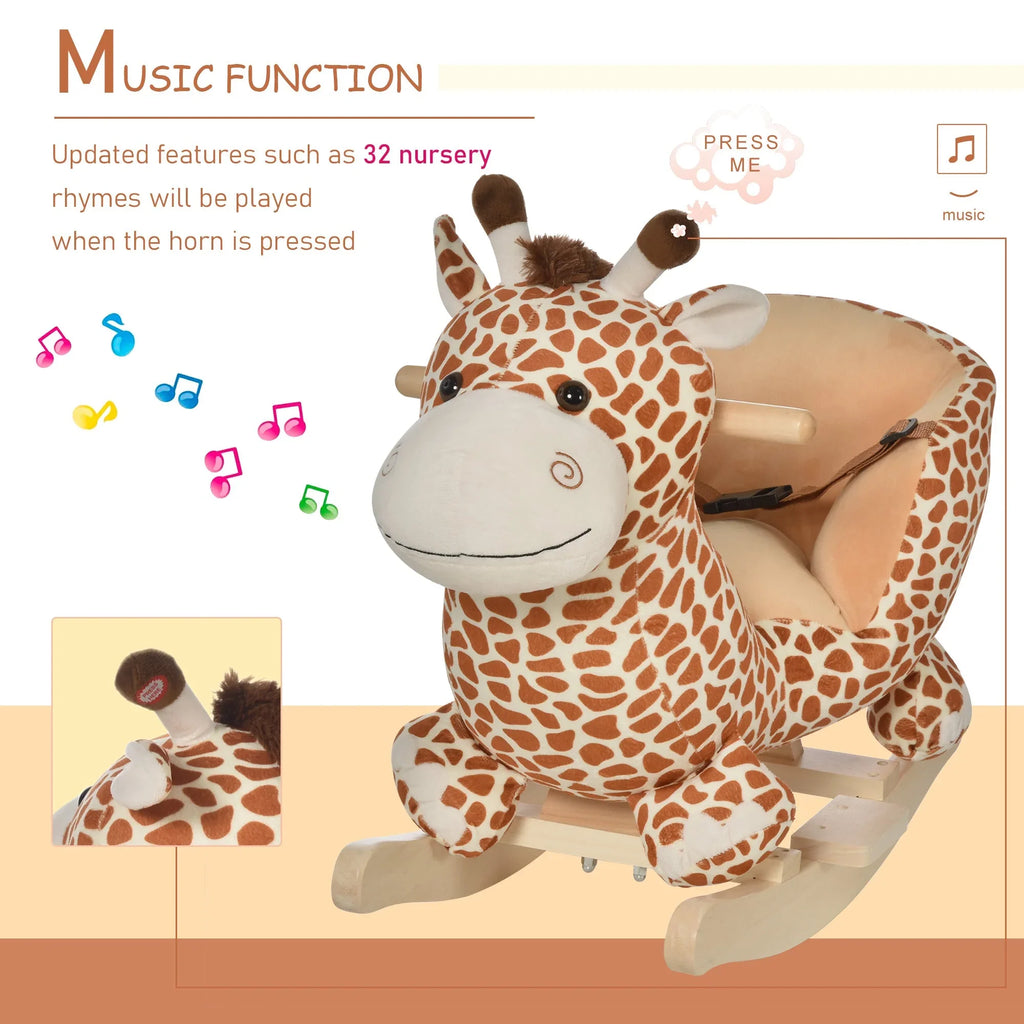 Children Kids Rocking Giraffe with Seat Belt - Tiny Explorers Club