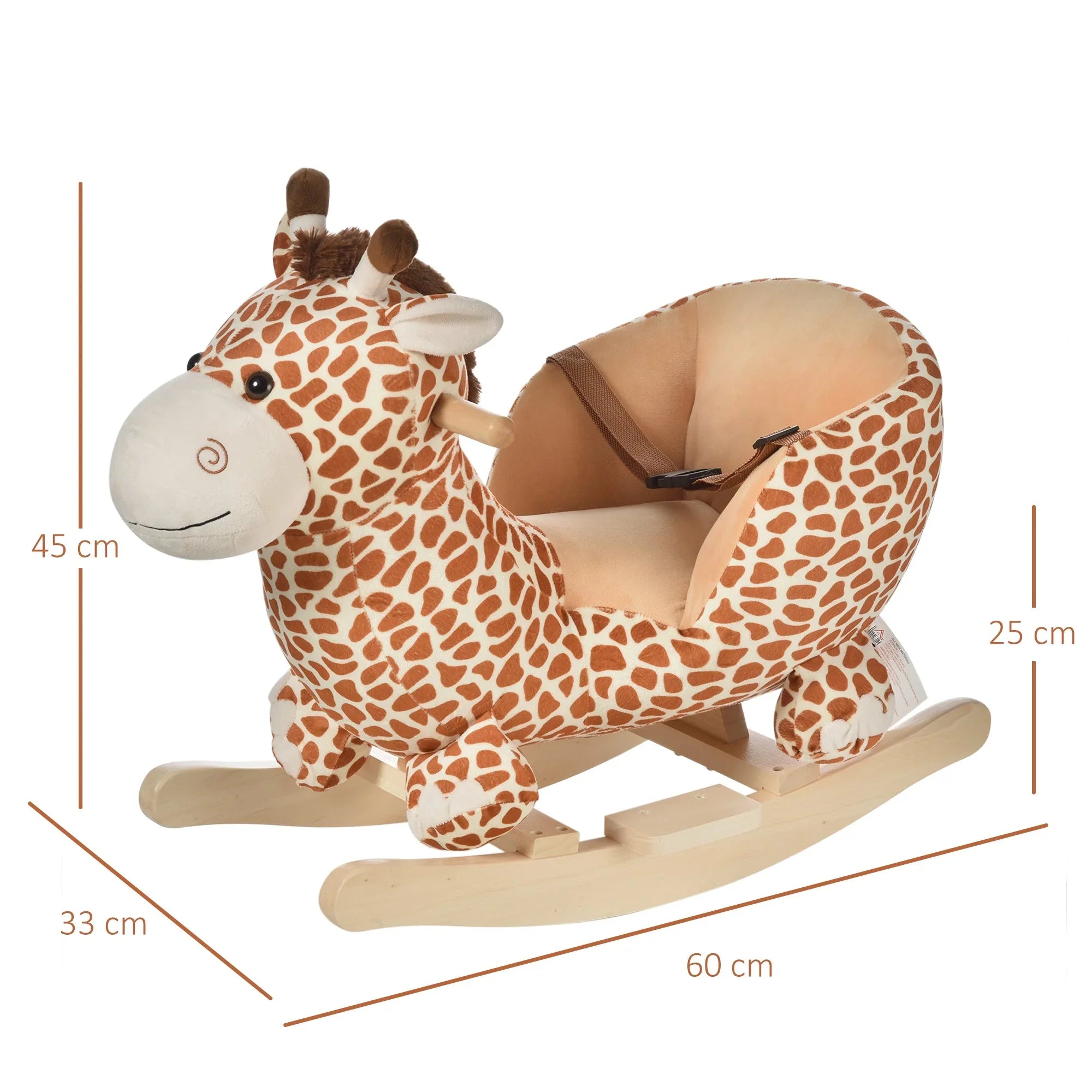 Children Kids Rocking Giraffe with Seat Belt - Tiny Explorers Club
