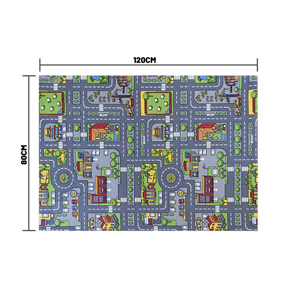 Children's Village Road Map Rug 80 X 120cm - Tiny Explorers Club