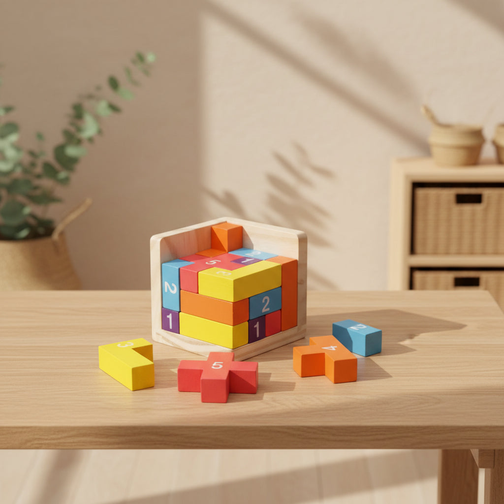 Colorful Wooden Blocks Puzzles - Tiny Explorers Club