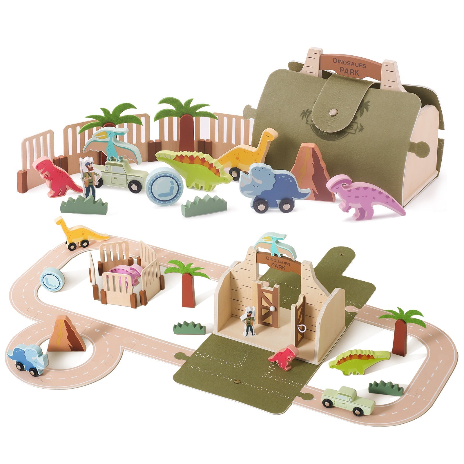 Dinosaur Safari park - Early Education Educational Wooden - Tiny Explorers Club