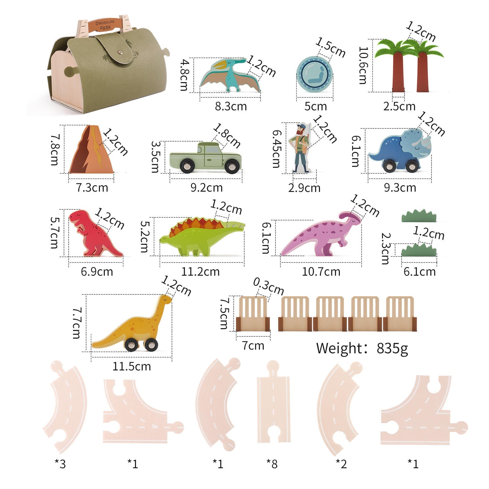 Dinosaur Safari park - Early Education Educational Wooden - Tiny Explorers Club