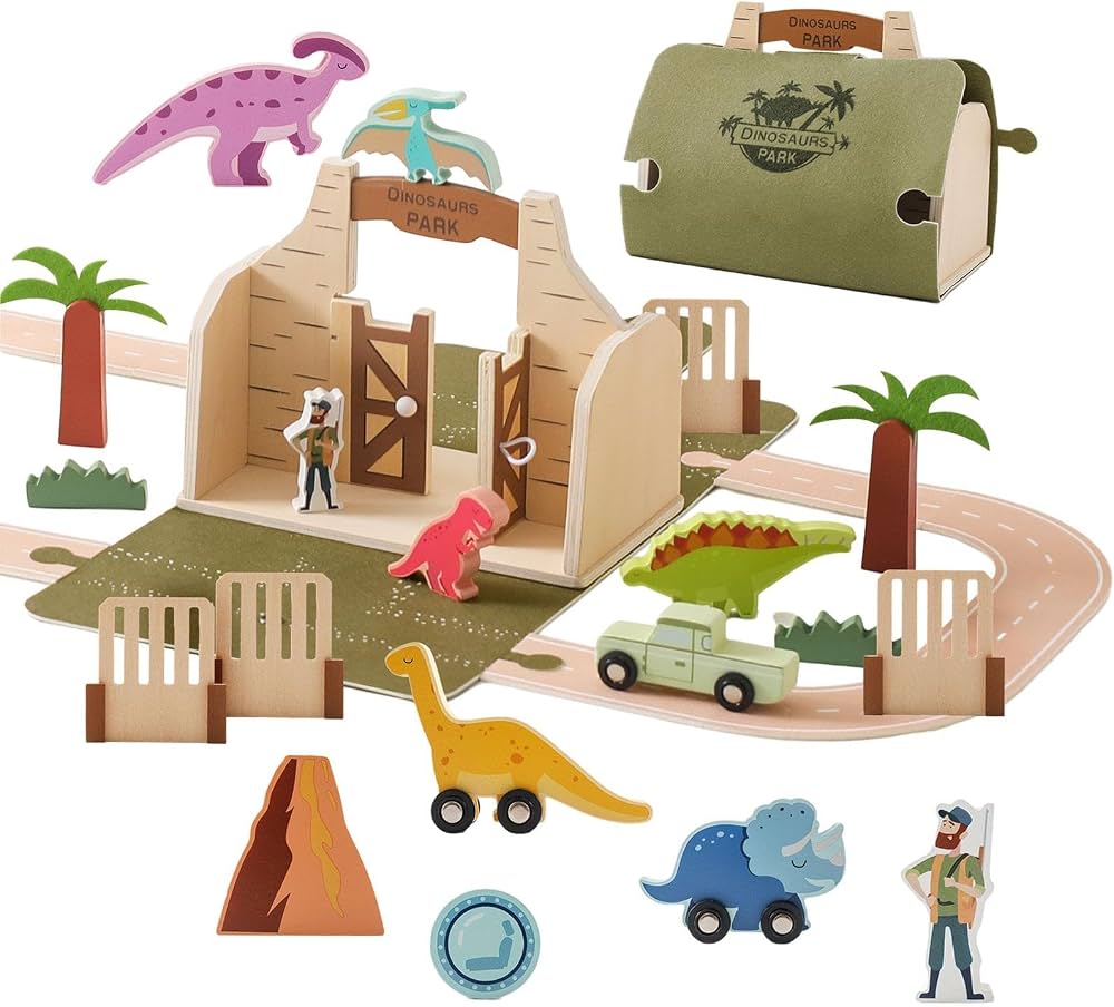 Dinosaur Safari park - Early Education Educational Wooden - Tiny Explorers Club