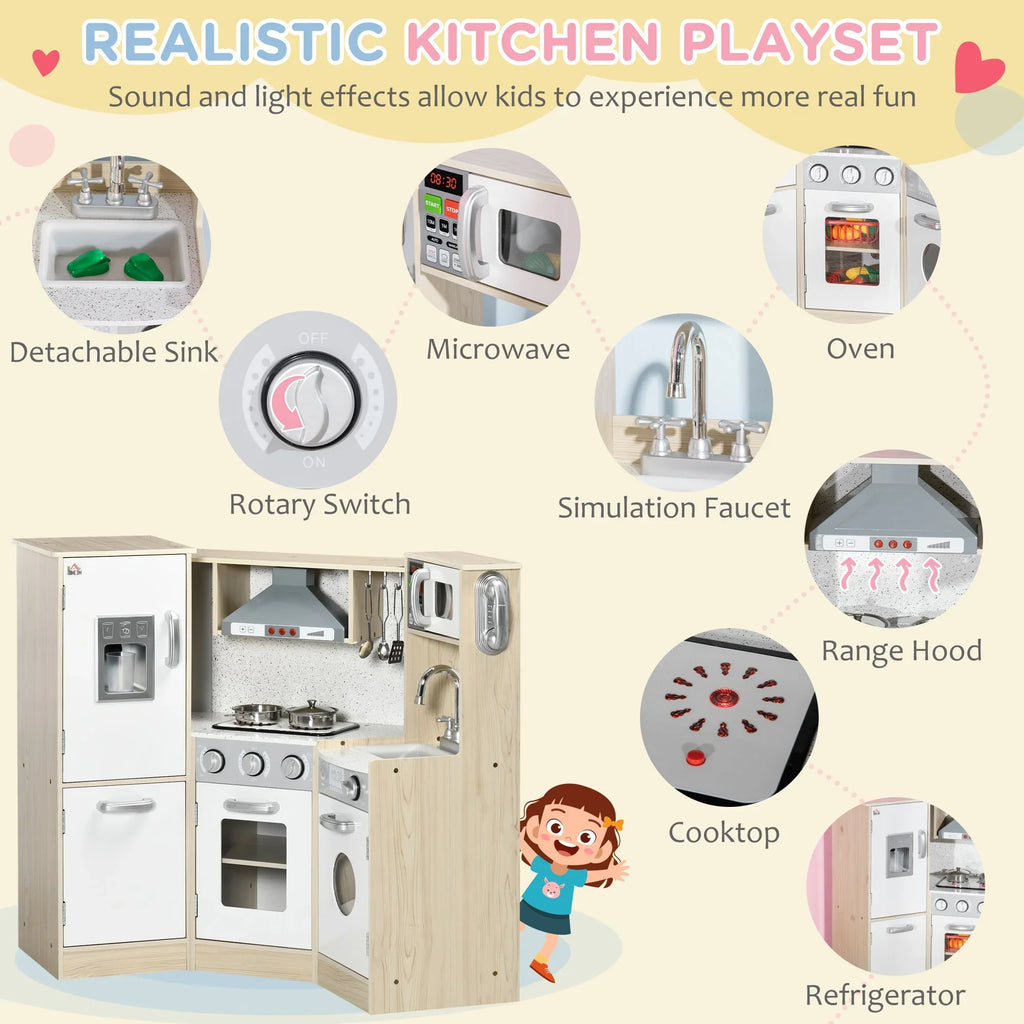 Kids Kitchen Playset, With Accessories, Storage Space - Tiny Explorers Club