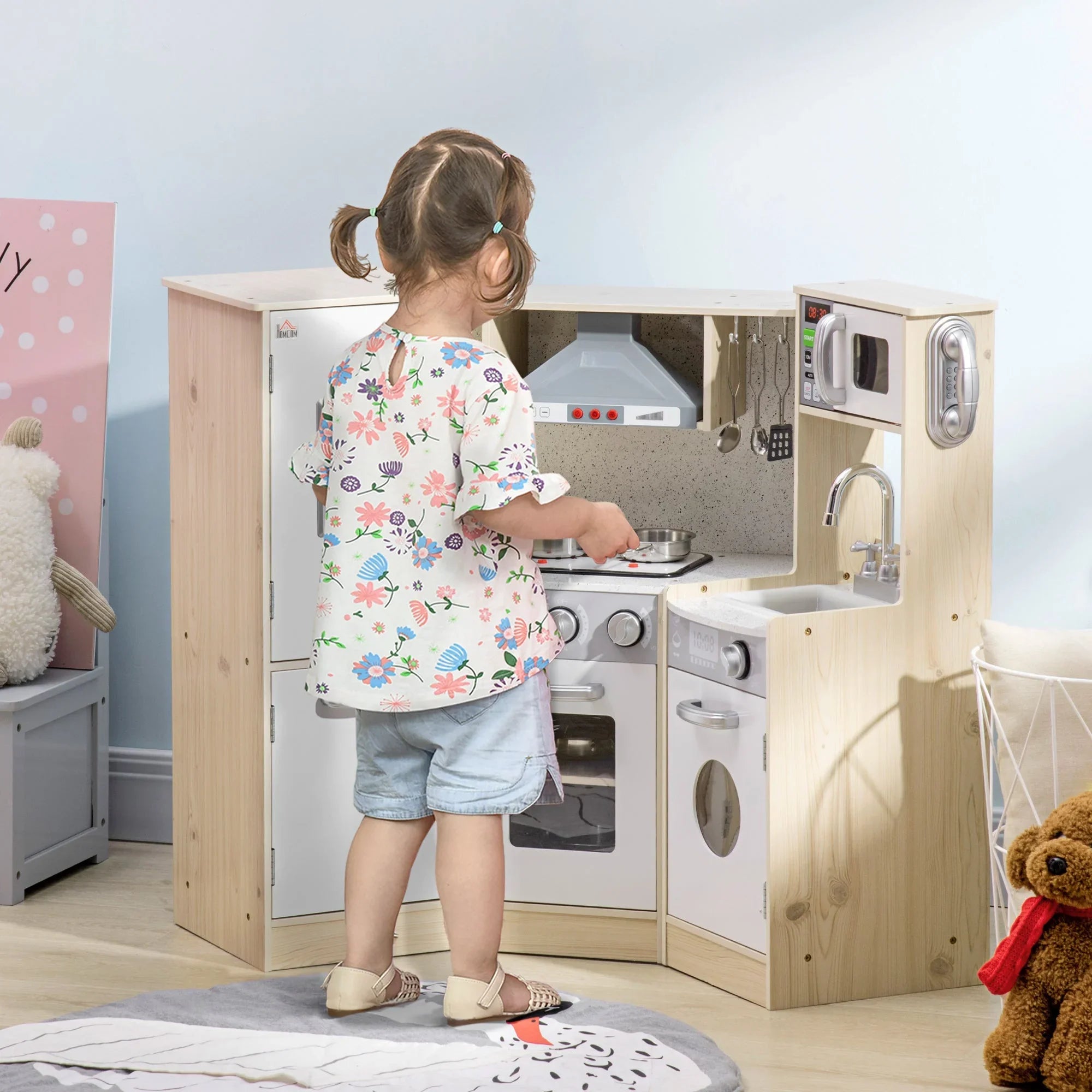 Kids Kitchen Playset, With Accessories, Storage Space - Tiny Explorers Club