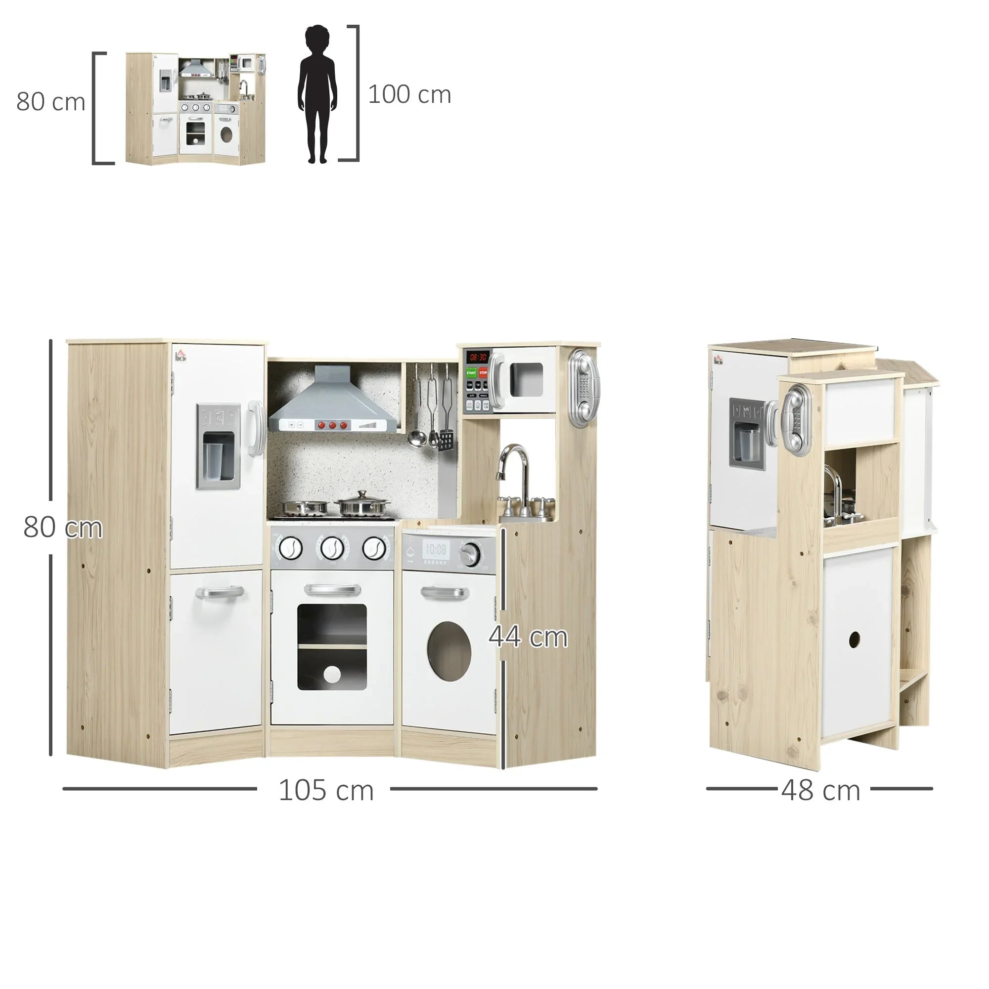 Kids Kitchen Playset, With Accessories, Storage Space - Tiny Explorers Club