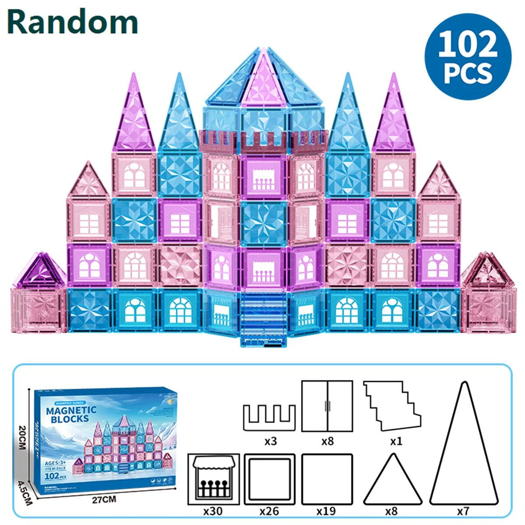 Magnetic Tiles Ice Castle DIY Magnetic Tiles - Tiny Explorers Club