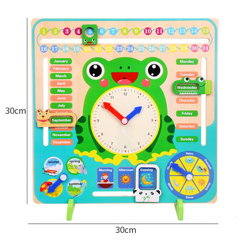Montessori Wooden Toys Baby Weather Season Calendar Clock - Teaching Aid for Children - Tiny Explorers Club