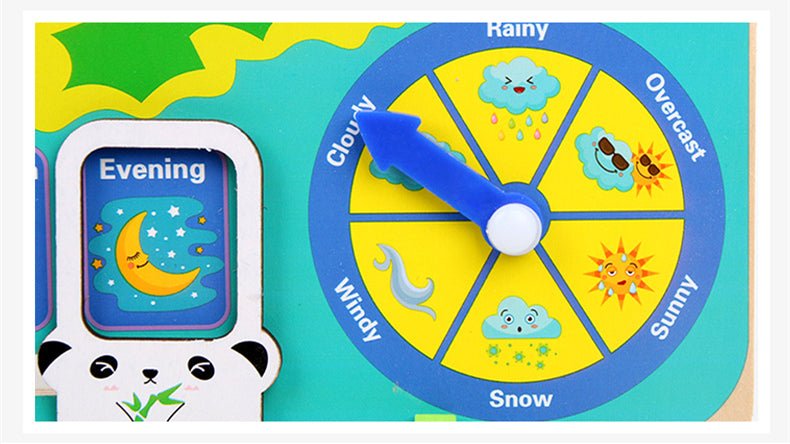 Montessori Wooden Toys Baby Weather Season Calendar Clock - Teaching Aid for Children - Tiny Explorers Club