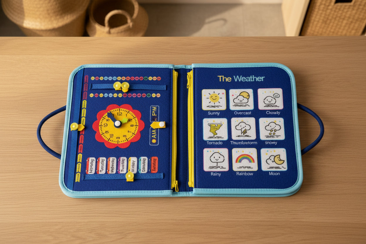Toddler Busy Board Montessori Book - Tiny Explorers Club