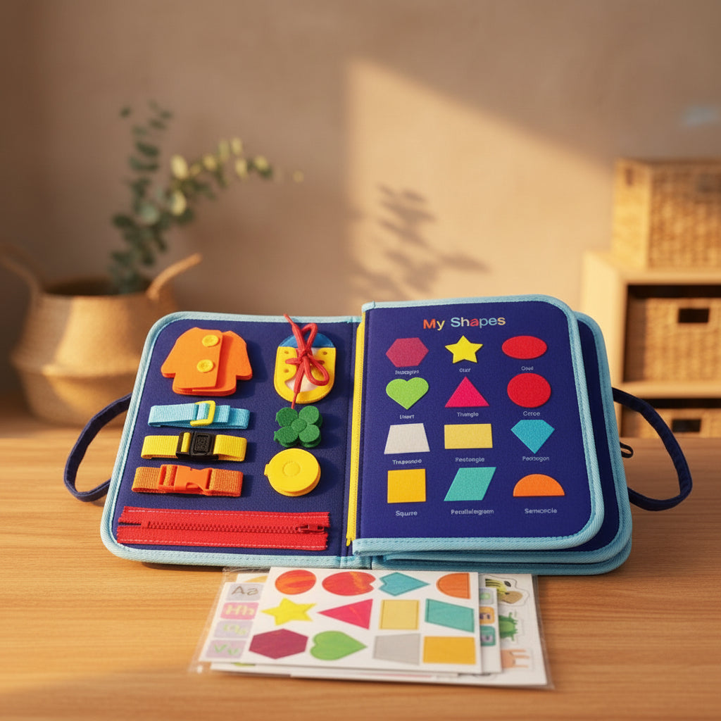 Toddler Busy Board Montessori Book - Tiny Explorers Club