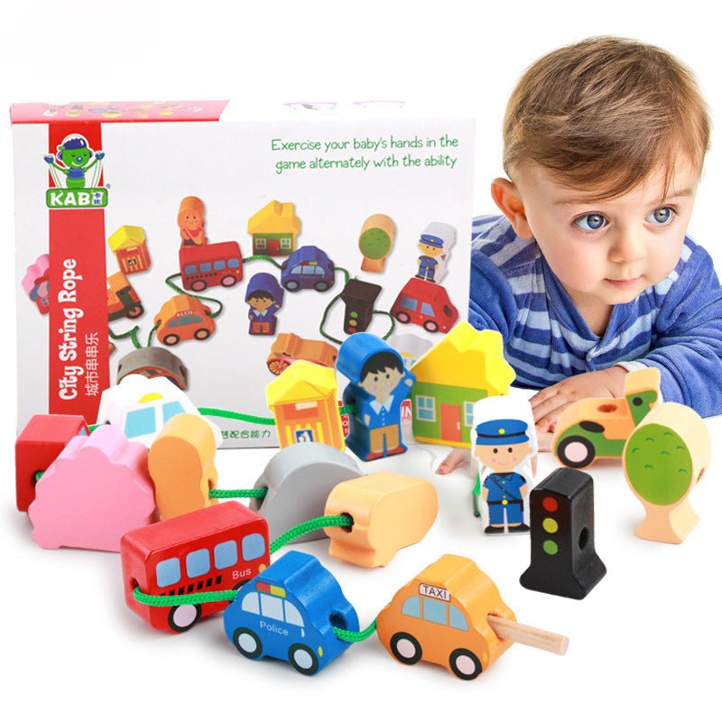 Transport Treading Toy - Wooden Educational Montessori Learning - Tiny Explorers Club