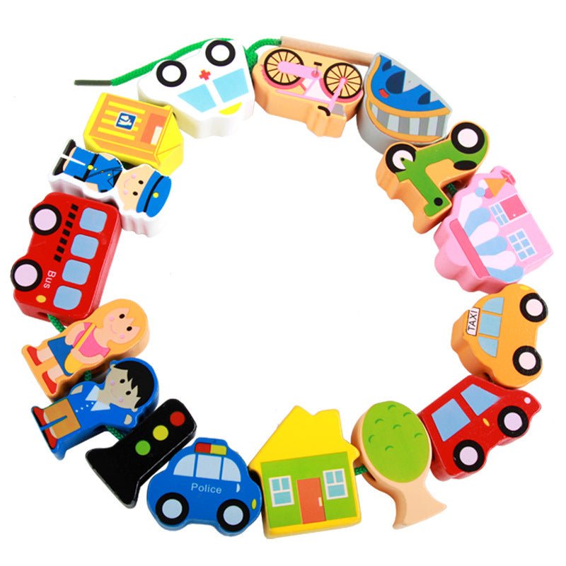 Transport Treading Toy - Wooden Educational Montessori Learning - Tiny Explorers Club