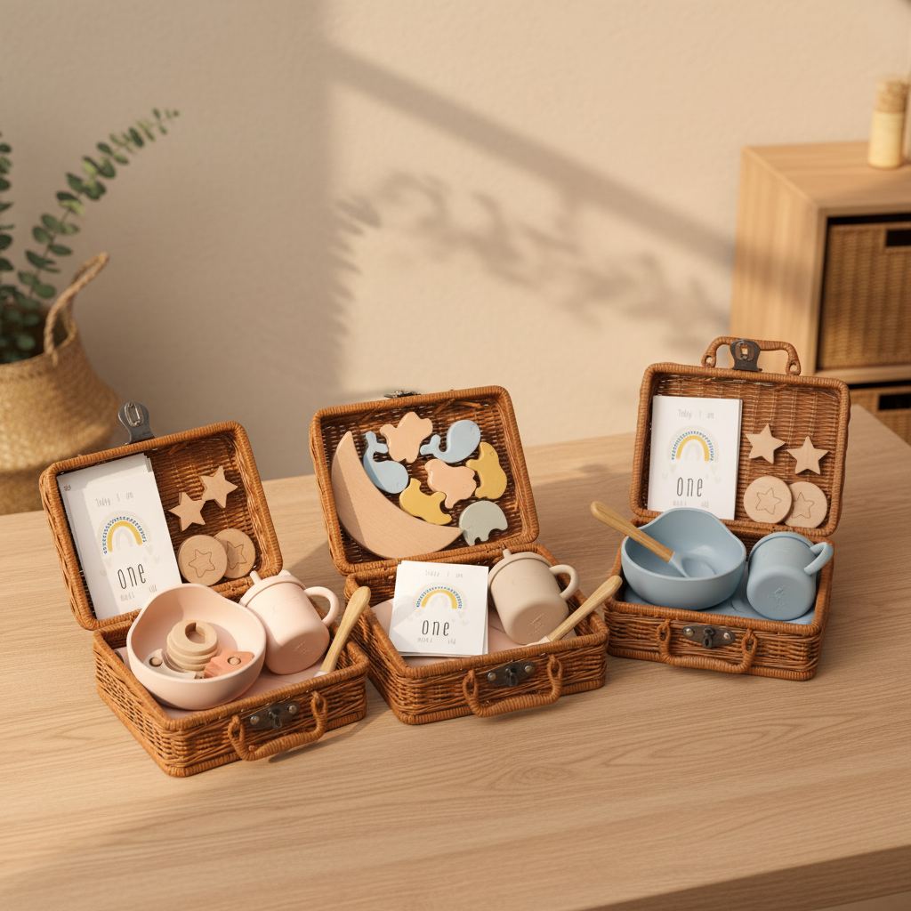 Baby's First Wooden Toy Set | Montessori Deluxe Sensory & Learning Toys Gift Set