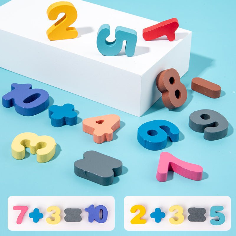 Wooden Montessori Learning Shape Colour Maths and Counting Jigsaw - Tiny Explorers Club