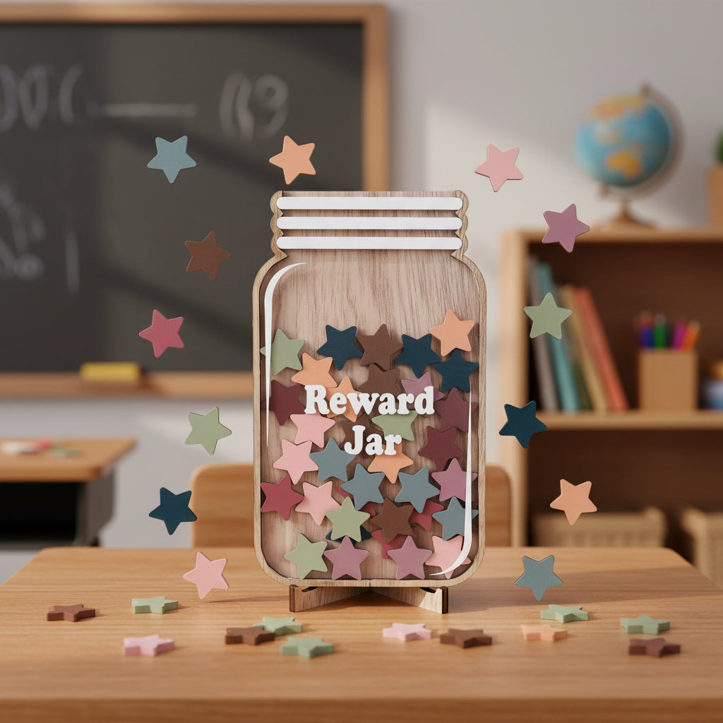 Wooden Positive Behaviour Rewards Jar - Tiny Explorers Club