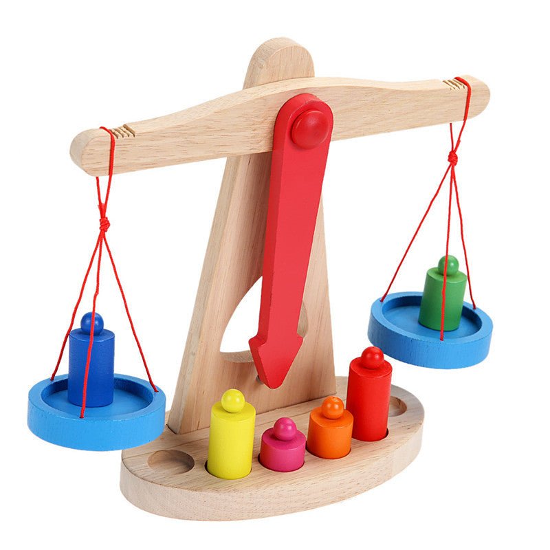 Wooden scales for measuring and weighing - Montessori Maths resources for Children's Learning - Tiny Explorers Club