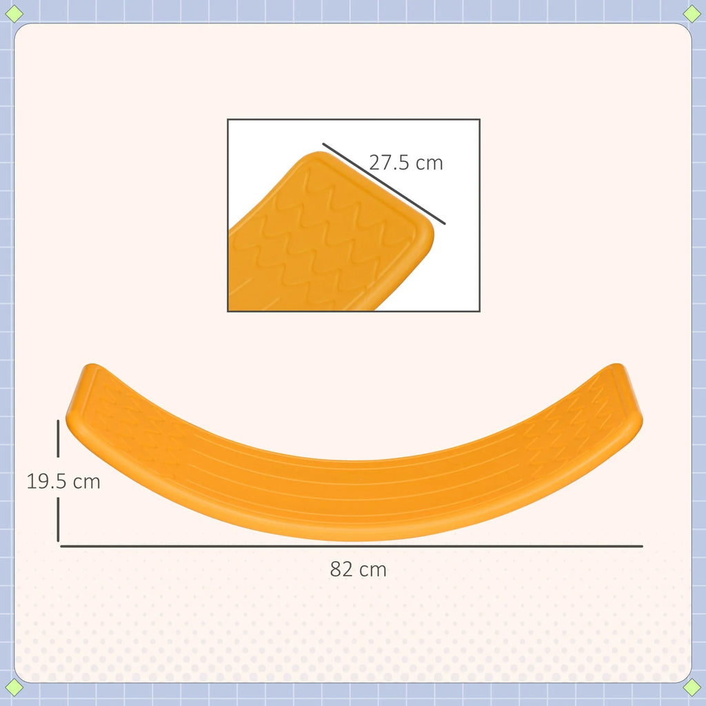ZONEKIZ Balance Board Kids Wobble Board, Stepping Stone, Montessori Toy For Children, Nursery Toy, For Ages 3-6 Years, 82 X 27.5 X 19.5cm - Orange - Tiny Explorers Club
